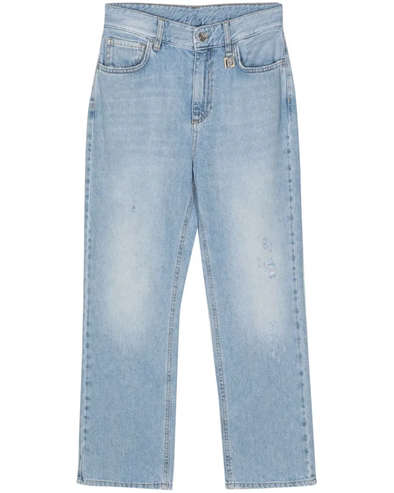 Liu Jo Cropped-Jeans im Distressed-Look - Blau Blau