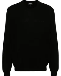 A.P.C. Pullover mit Logo-Stickerei Schwarz