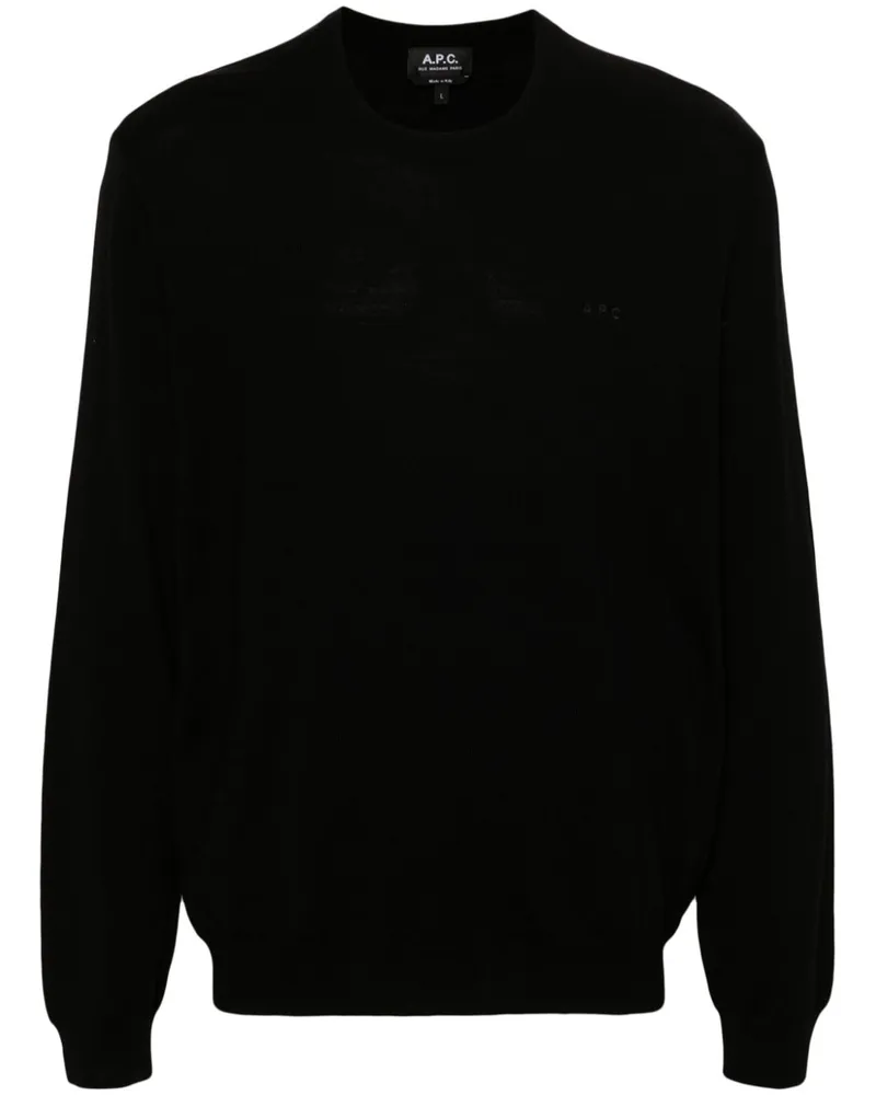 A.P.C. Pullover mit Logo-Stickerei Schwarz