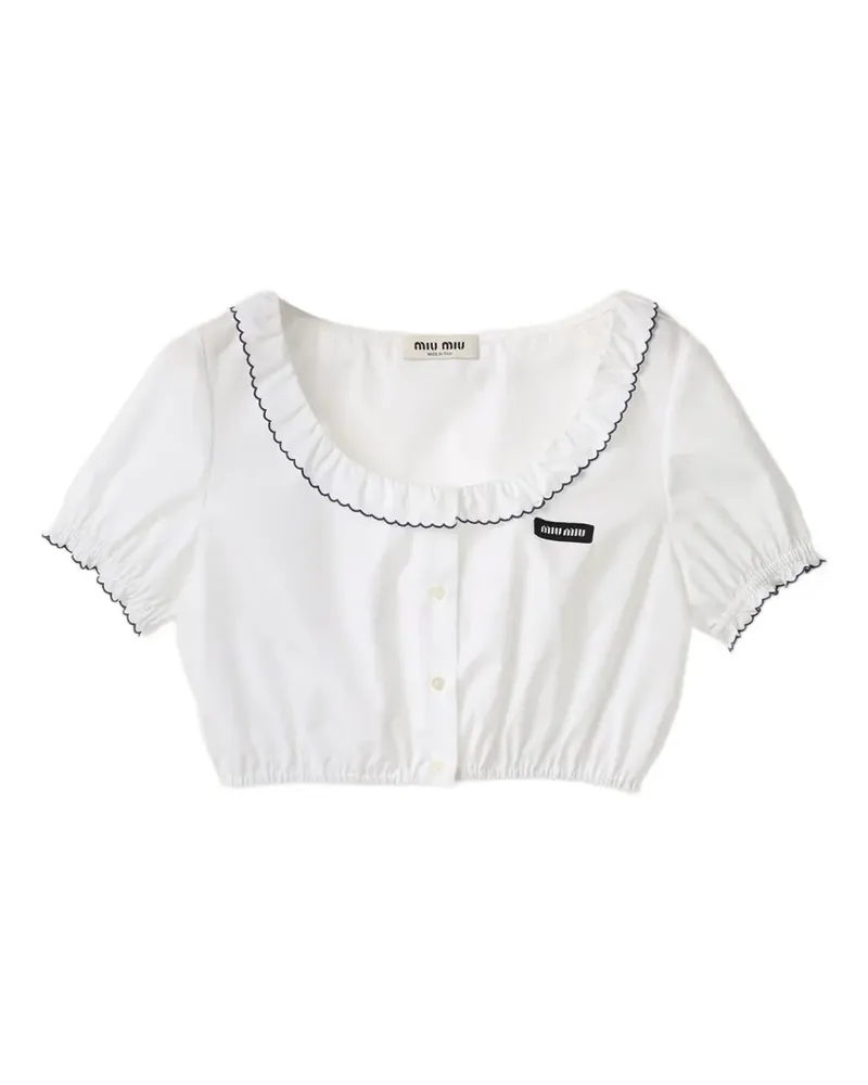 Miu Miu embroidered poplin crop top - Weiß Weiß