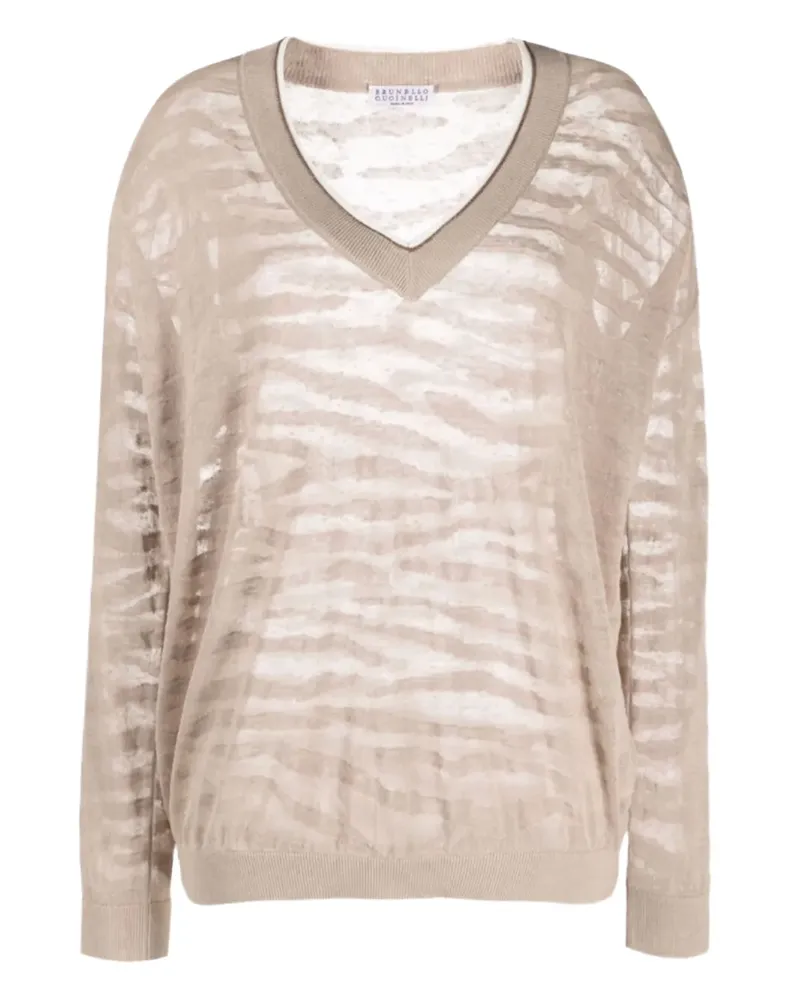 Brunello Cucinelli Pullover mit Sheer-Effekt - Nude Nude