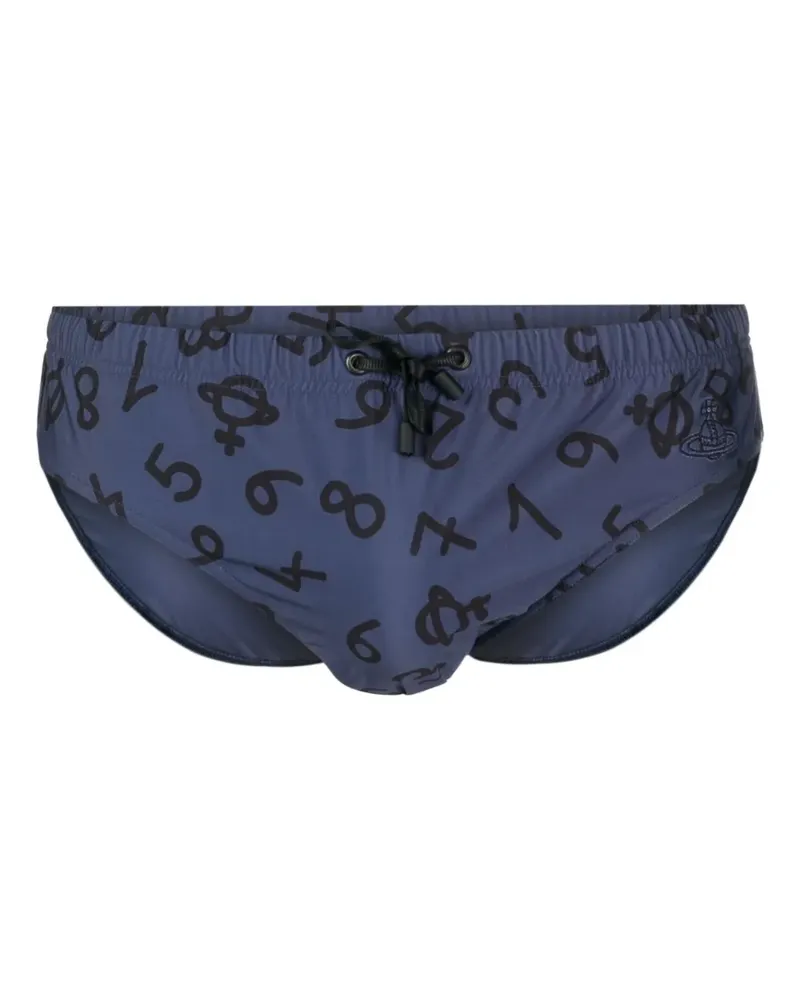 Vivienne Westwood Badehose mit Orb-Stickerei - Blau Blau