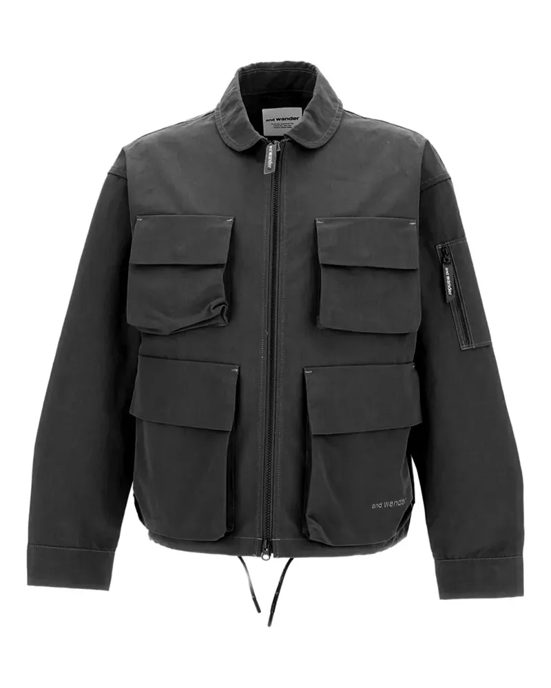 and wander Hemdjacke mit Taschen - Schwarz Schwarz