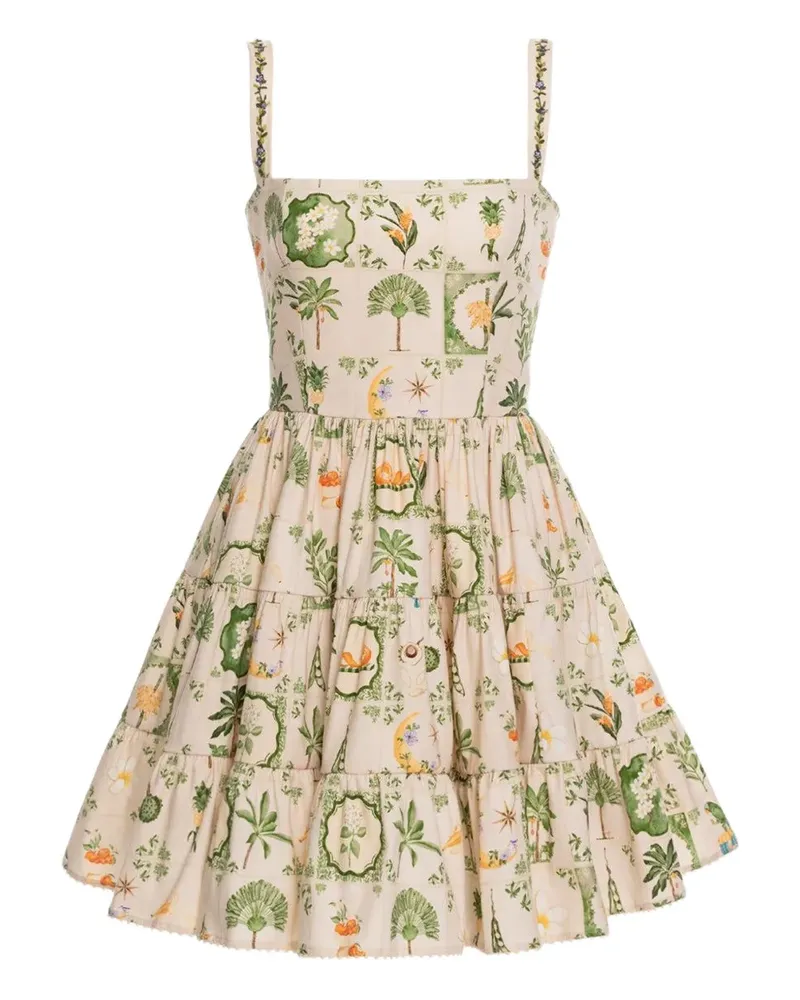 AGUA BENDITA Lima floral-print mini dress - Grün Grün