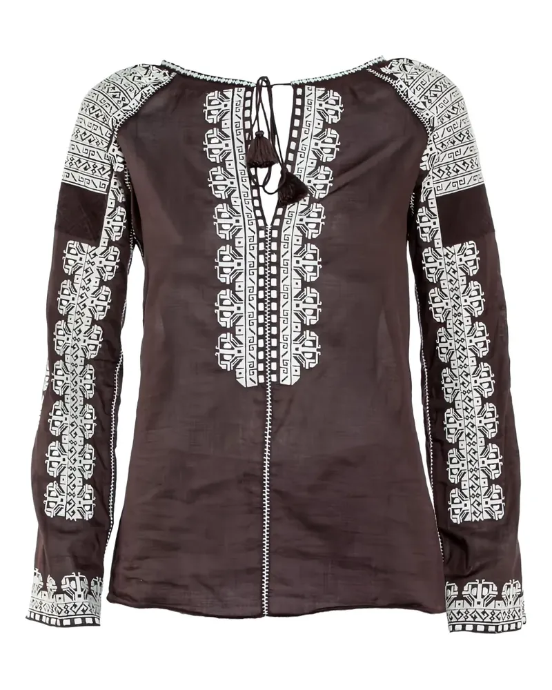 Tory Burch Bestickte Bluse - Braun Braun