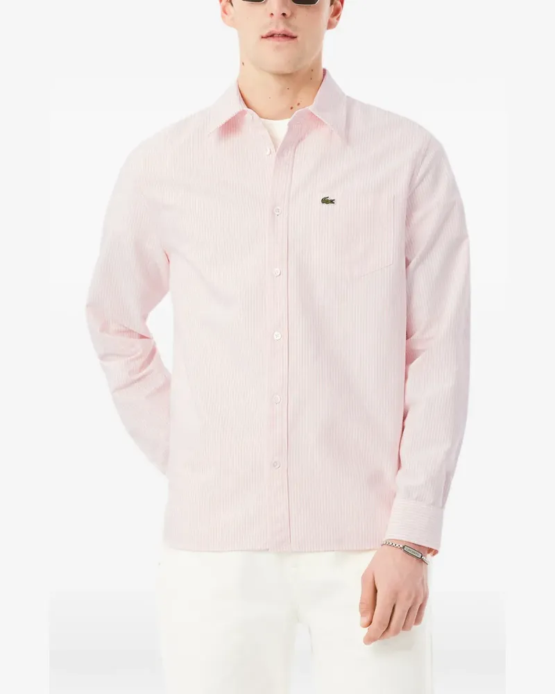 Lacoste Oxford striped long-sleeve shirt - Rosa Rosa