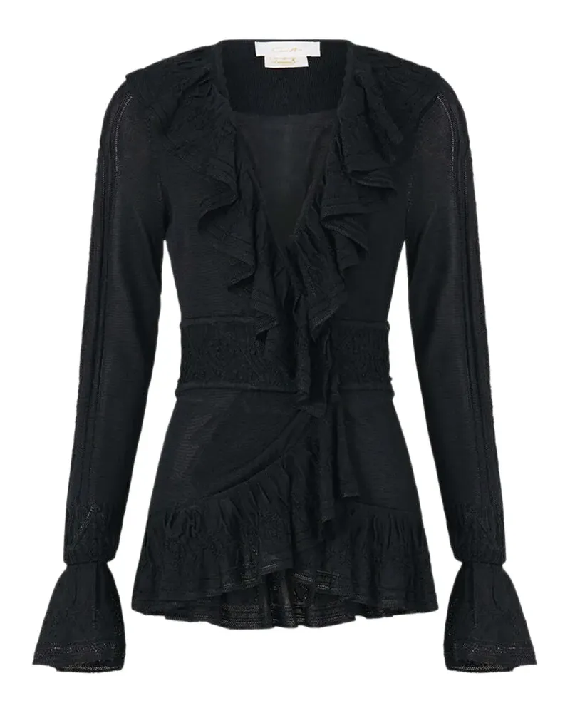 Camilla V-neck blouse - Schwarz Schwarz