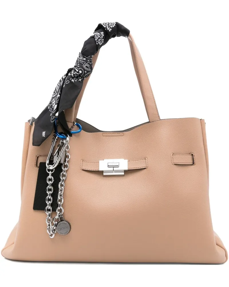 DKNY Große Bryar Tote Bag mit Kettendetail - Nude Nude
