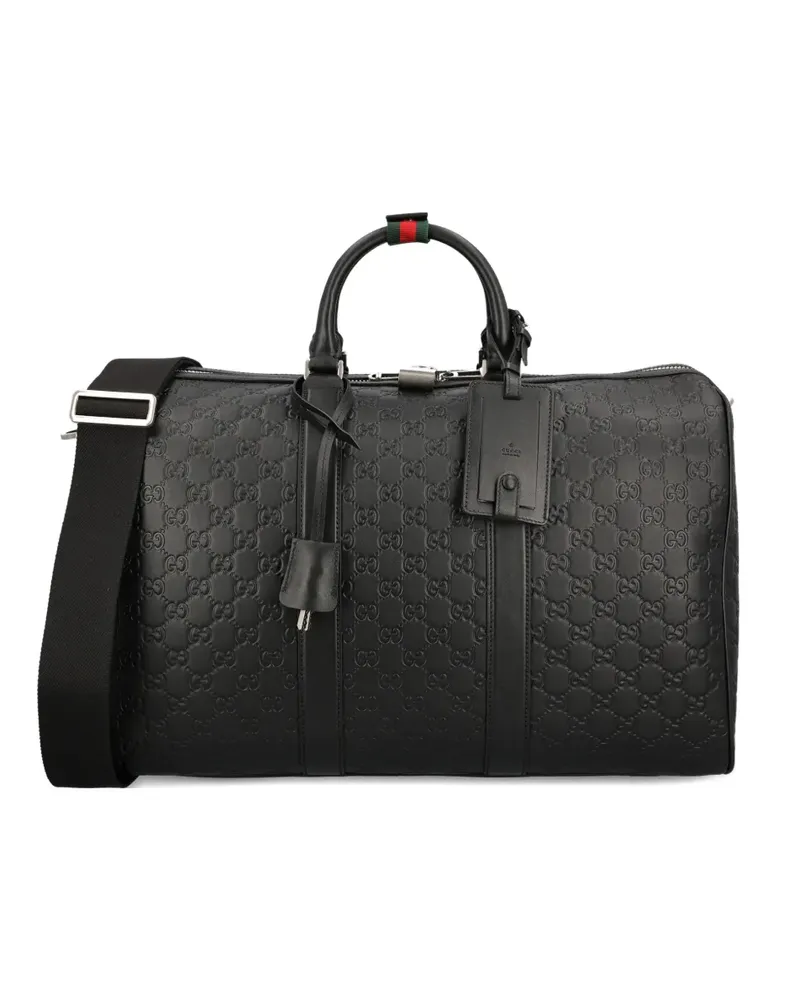 Gucci Mittelgroße Reisetasche mit GG-Prägung - Schwarz Schwarz