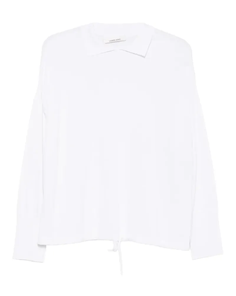 Liviana Conti Pullover mit Polokragen und Kordelzug - Weiß Weiß