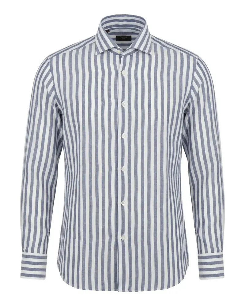 BARBA striped cotton shirt - Blau Blau