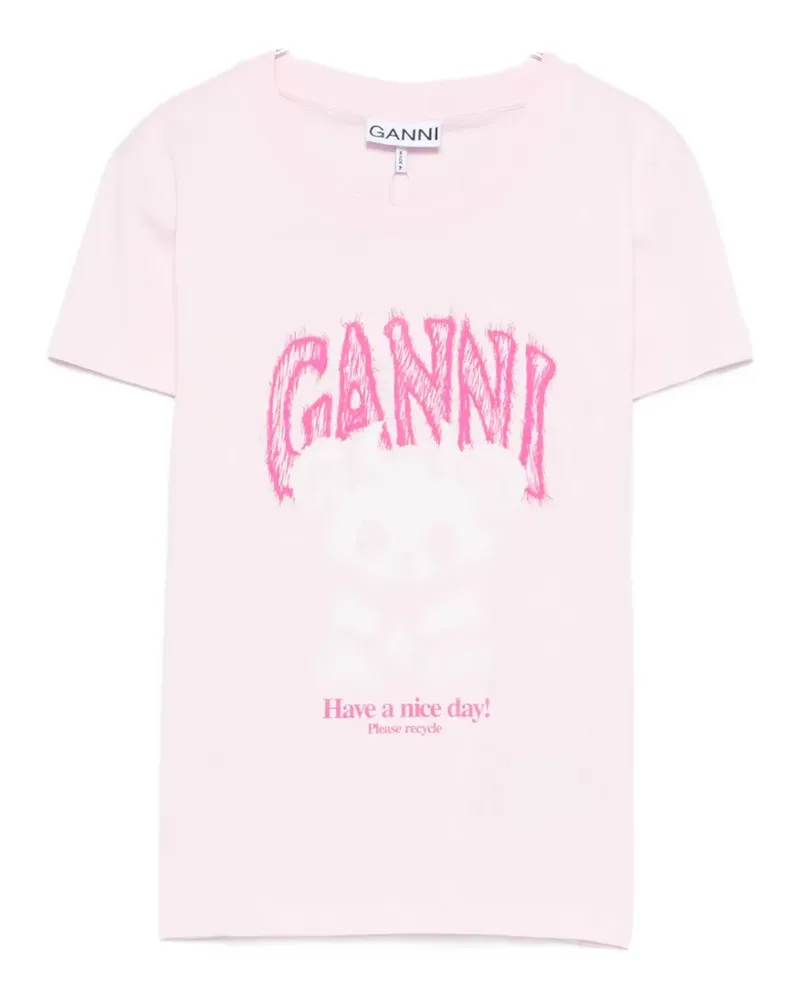 Ganni graphic-print T-shirt - Rosa Rosa