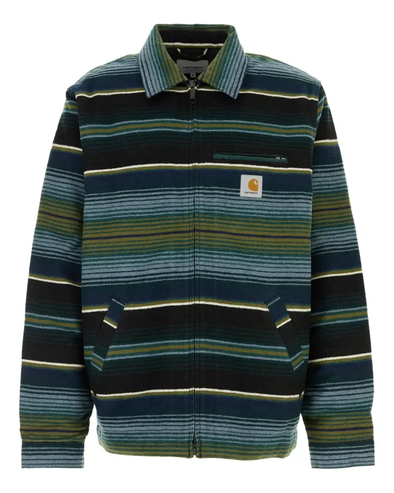 Carhartt WIP Gestreifte Hemdjacke mit Reißverschluss - Blau Blau