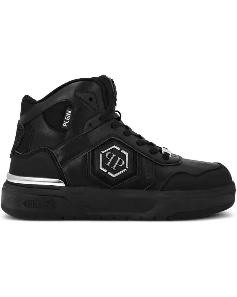 Philipp Plein High-Top-Sneakers mit Einsätzen - Schwarz Schwarz