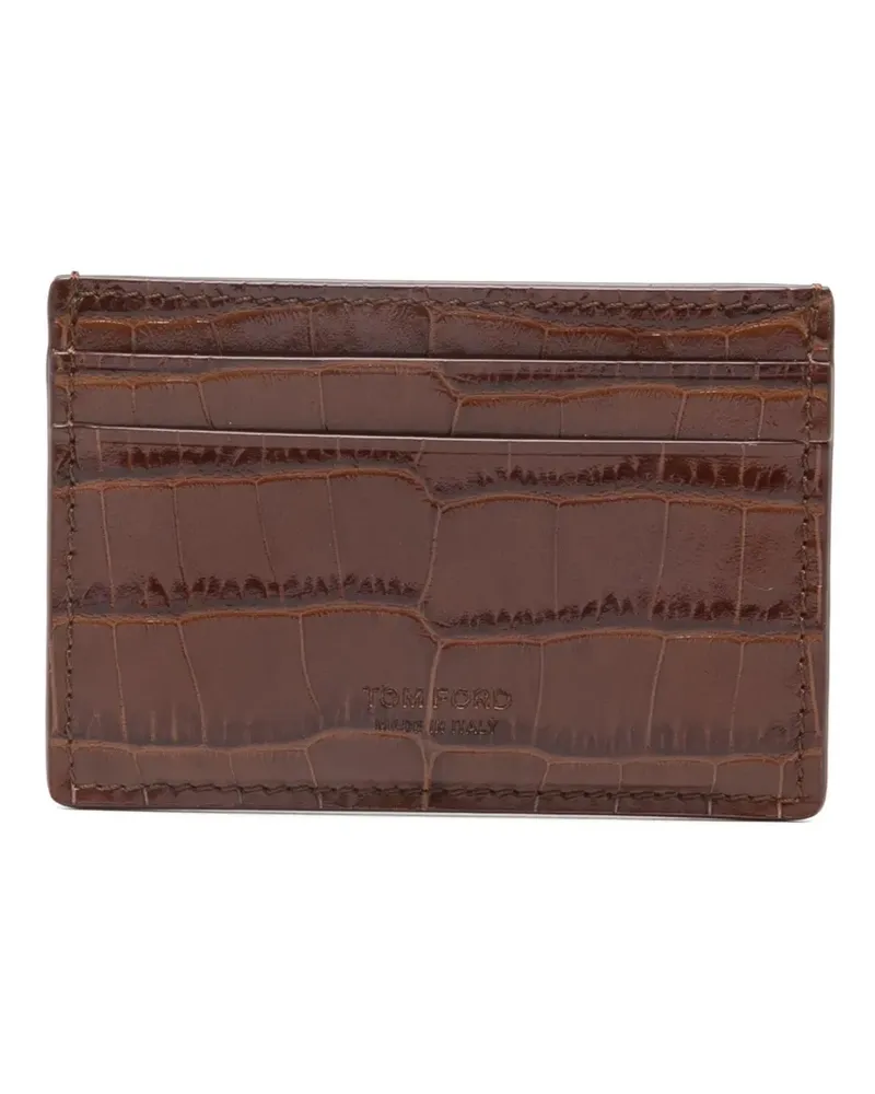 Tom Ford Kartenetui mit Kroko-Prägung - Braun Braun