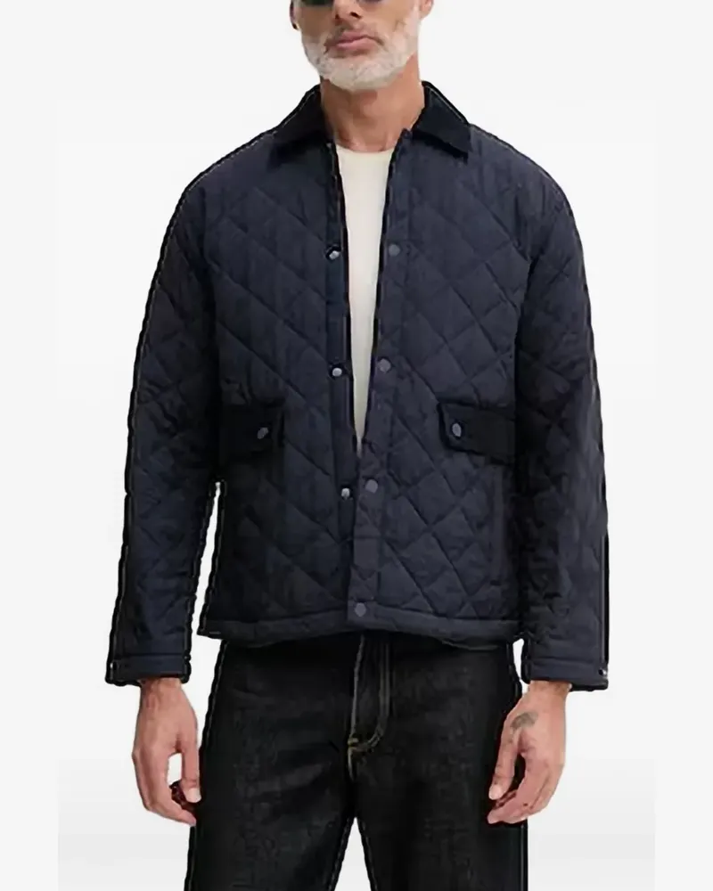 Benetton Steppjacke mit Cordkragen - Blau Blau