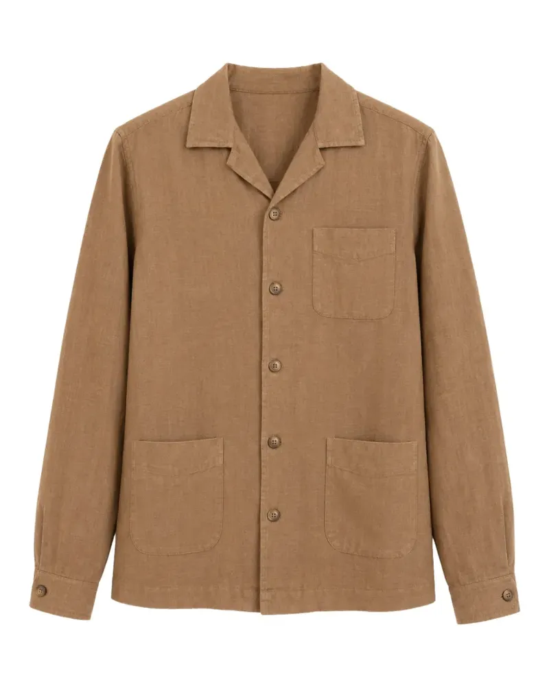 Boglioli spread-collar patch-pocket shirt - Nude Nude