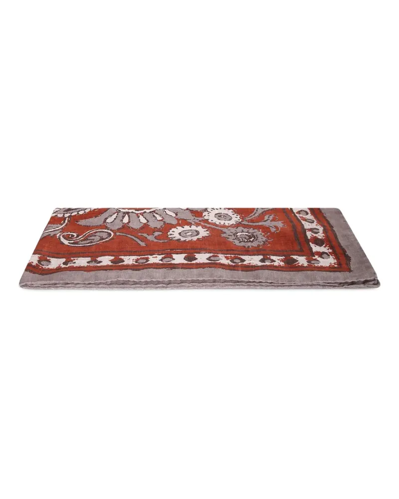 Dell'oglio Schal mit Paisley- und Blumenprint - Rot Rot