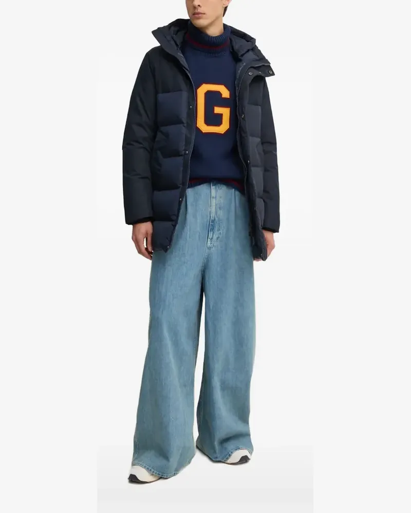 Gant Stehkragen-Pullover mit Logo-Applikation - Blau Blau