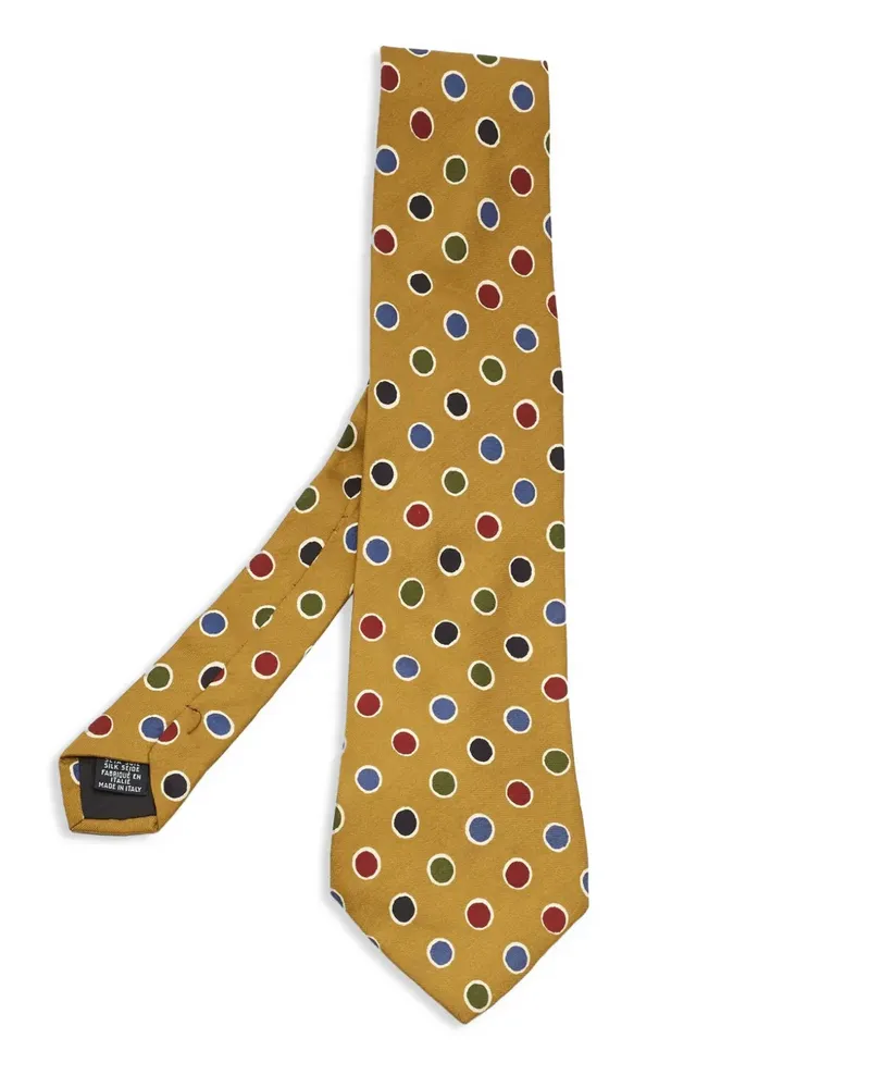 HUGO BOSS Pre-owned Seidenkrawatte mit Punkte-Print - Gelb Gelb