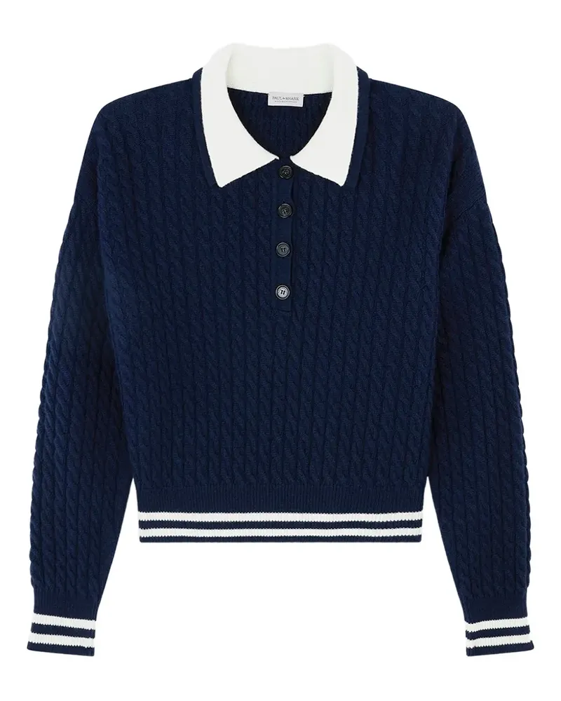 Paul & Shark Poloshirt mit Zopfmuster - Blau Blau