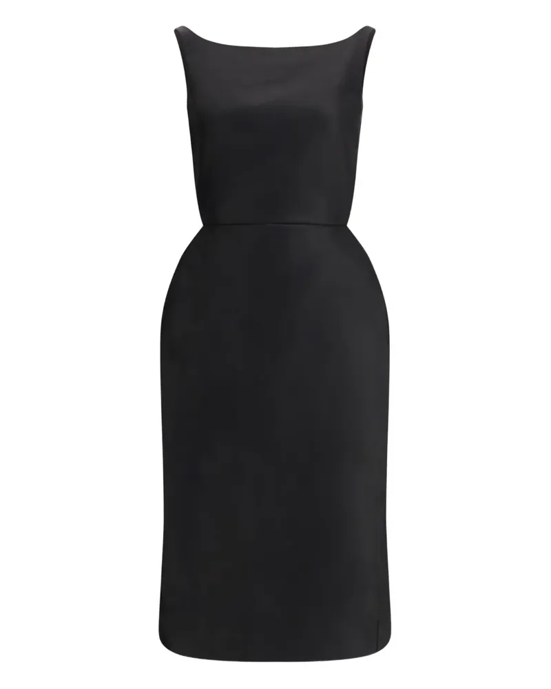 Magda Butrym Midikleid mit eckigem Ausschnitt - Schwarz Schwarz