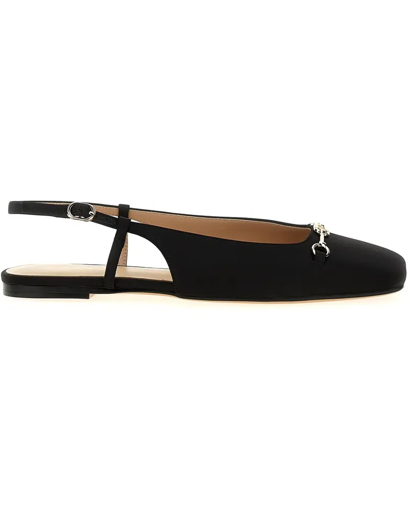 Twin-Set Slingback-Sandalen aus Satin - Schwarz Schwarz