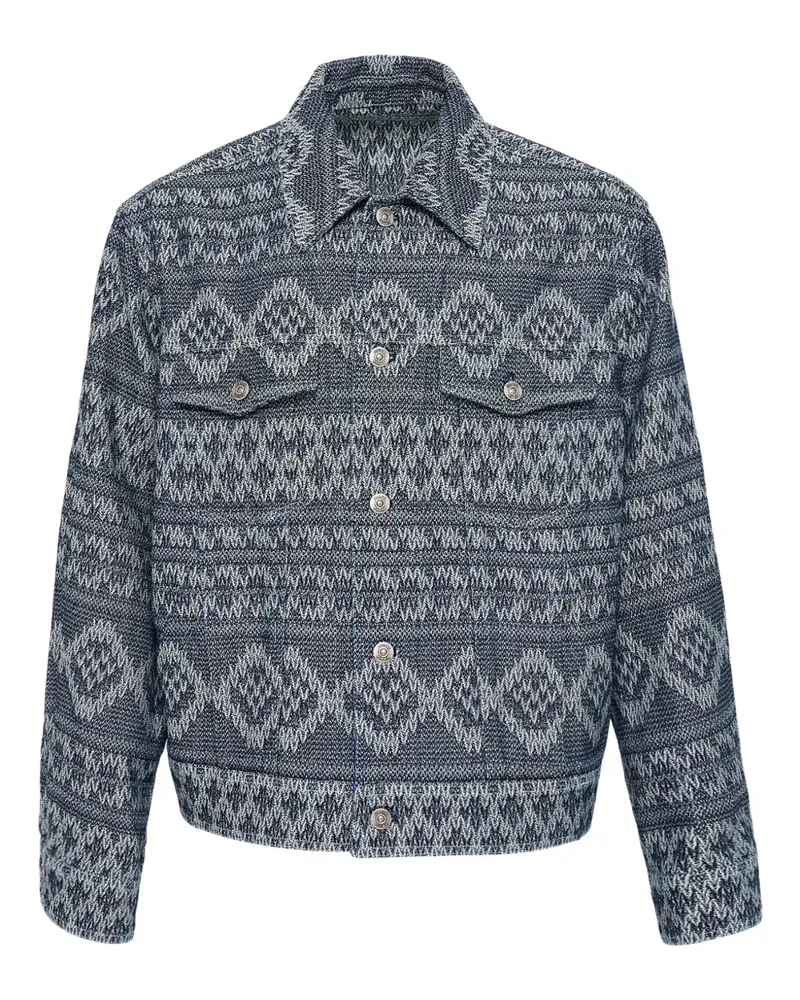SOLID HOMME Geometrisch gemusterte Jacke - Blau Blau