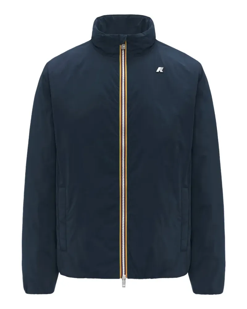 K-Way logo-patch zip-up jacket - Blau Blau
