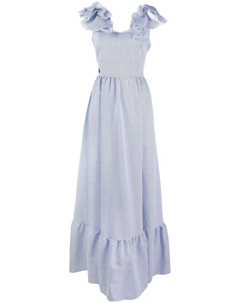 Philipp Plein Maxikleid mit Rüschen - Blau Blau
