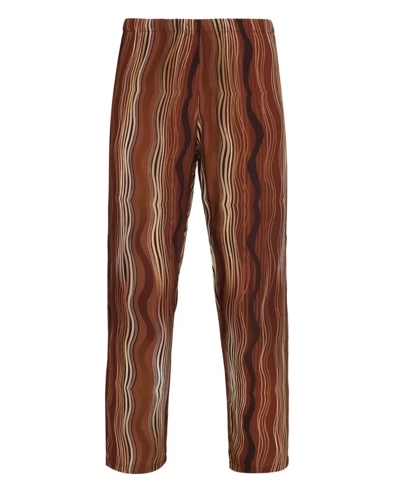 Amir Slama Hose mit Wellenmuster - Schwarz Schwarz