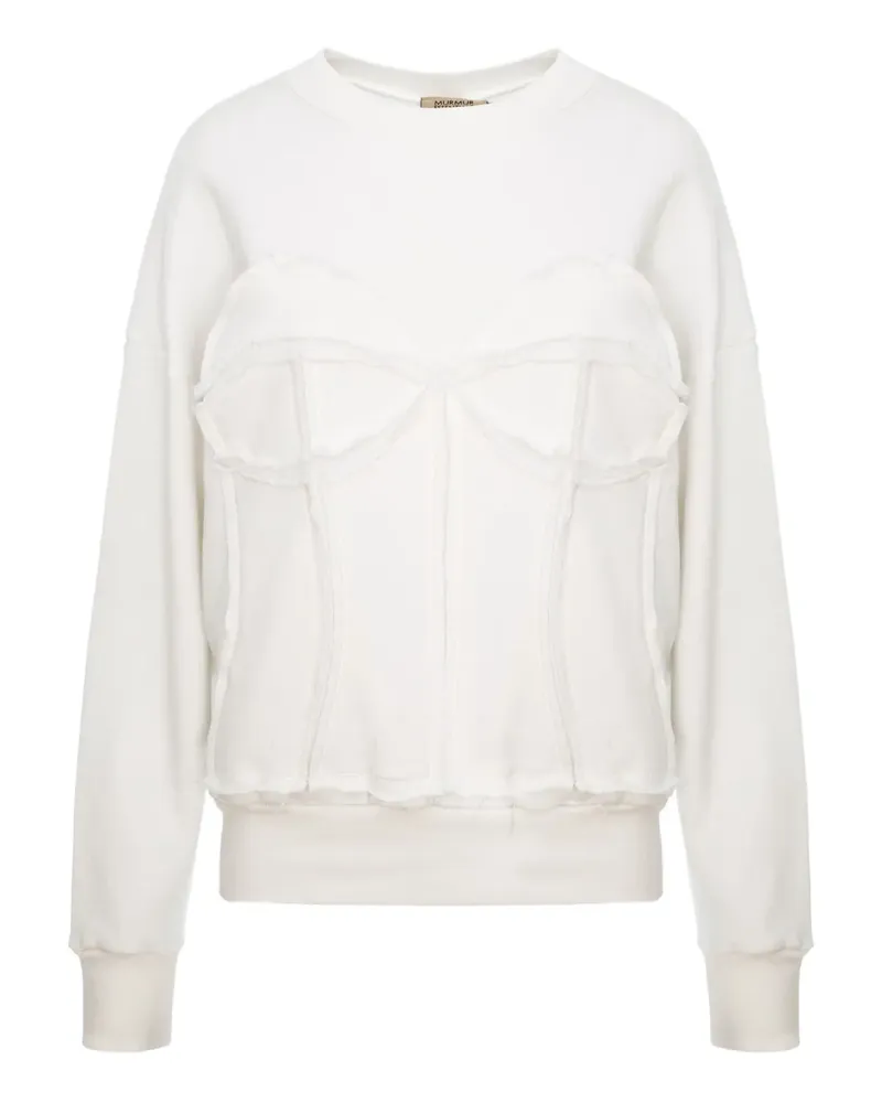 Murmur Sweatshirt mit Corsage - Weiß Weiß
