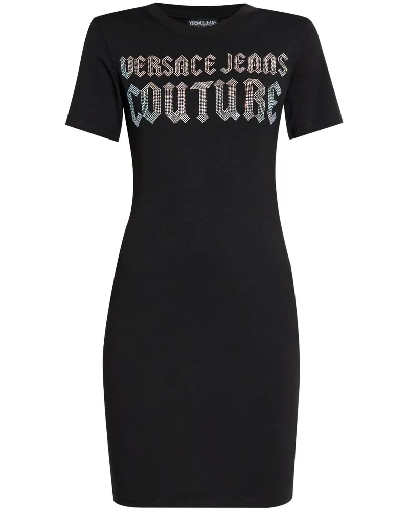 Versace Jeans Minikleid mit Logo-Verzierung - Schwarz Schwarz