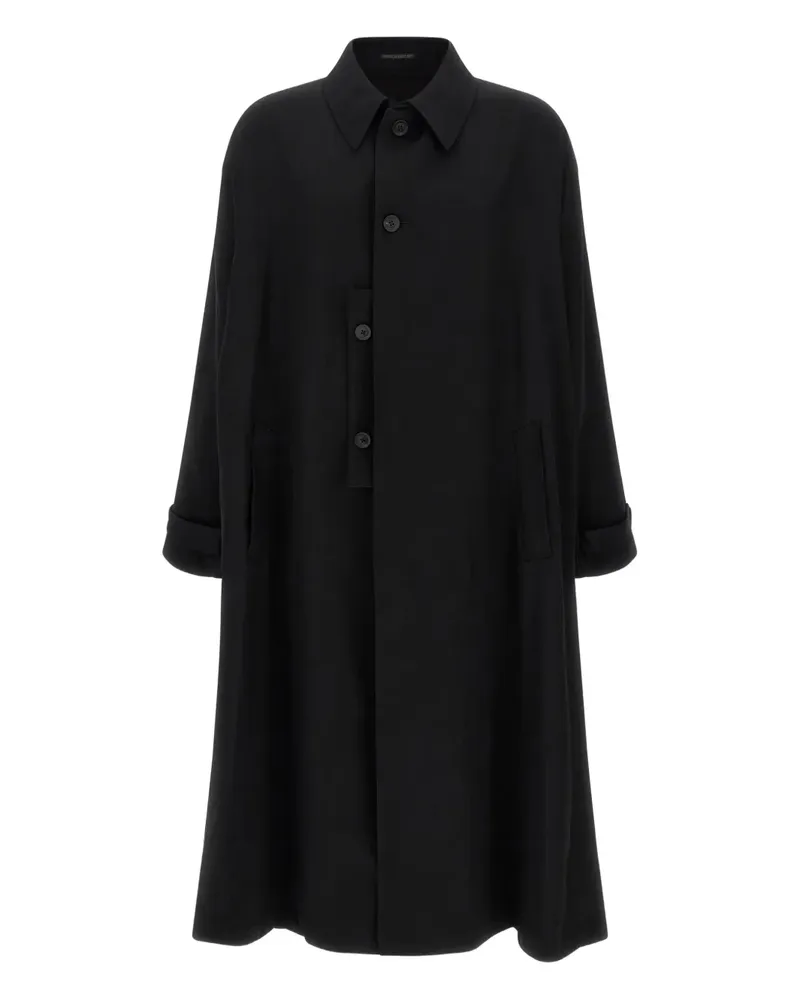 Yohji Yamamoto Mantel mit Knopfverschluss - Schwarz Schwarz