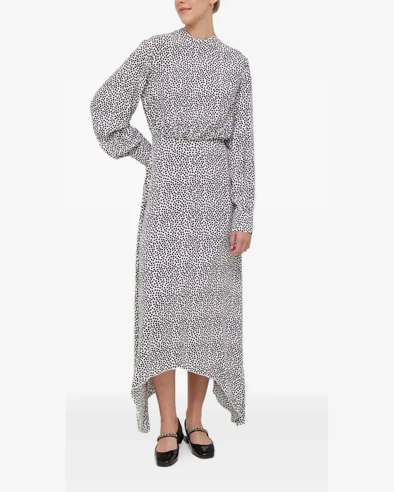 Benetton polka-dot open-back midi dress - Weiß Weiß