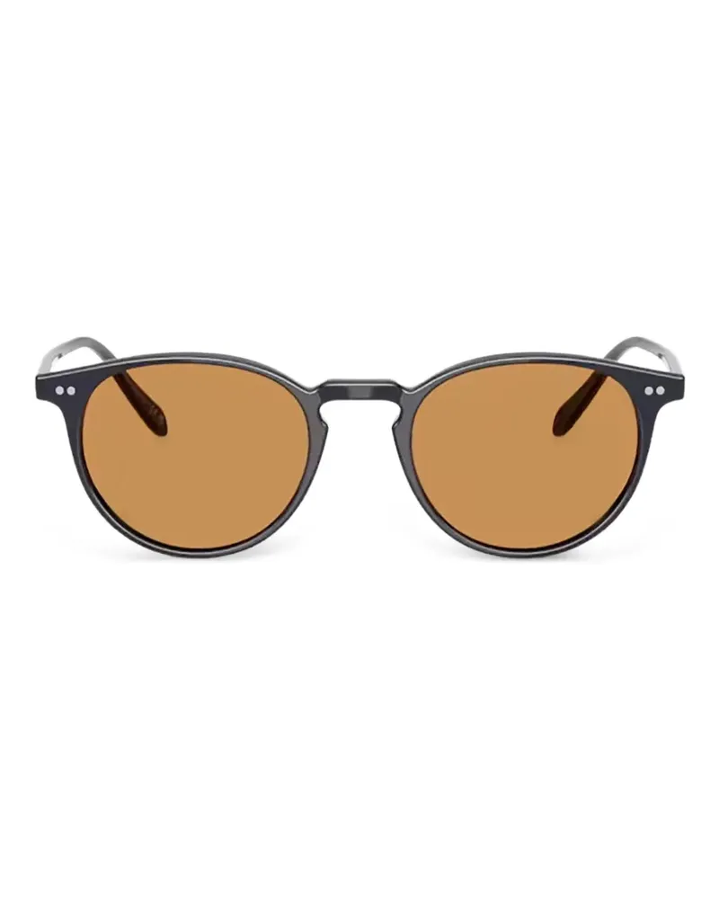 Oliver Peoples Riley Sun Sonnenbrille mit rundem Gestell - Schwarz Schwarz
