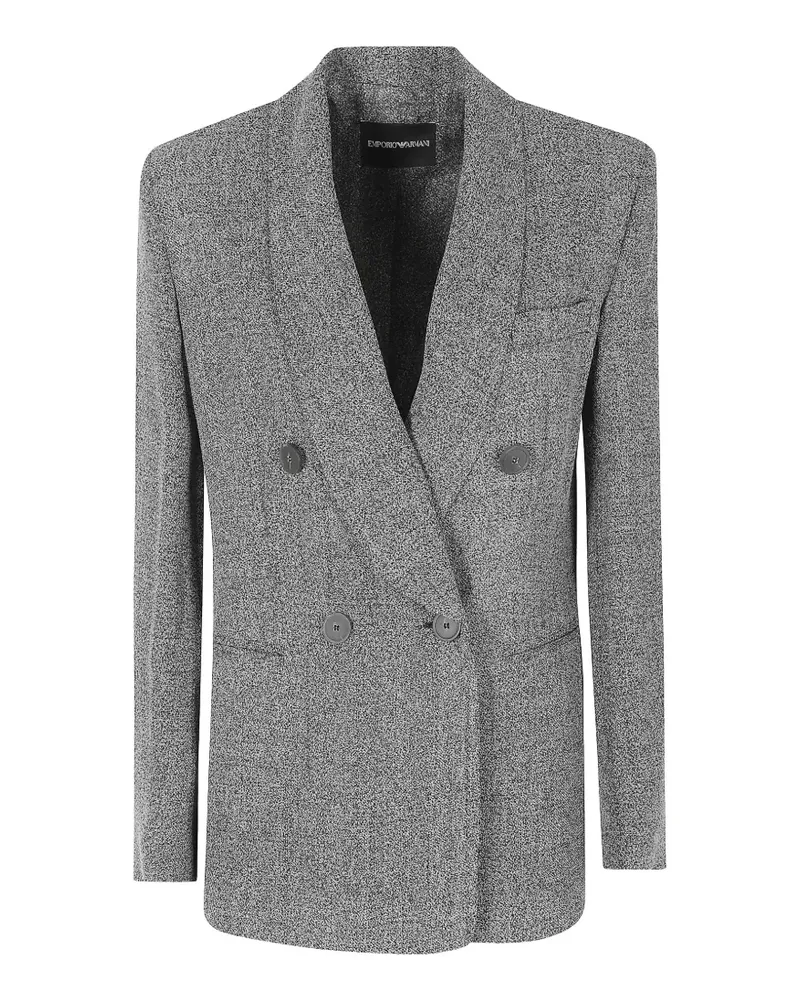 Emporio Armani double-breasted blazer in mouliné fabric signature capsule - Grau Grau