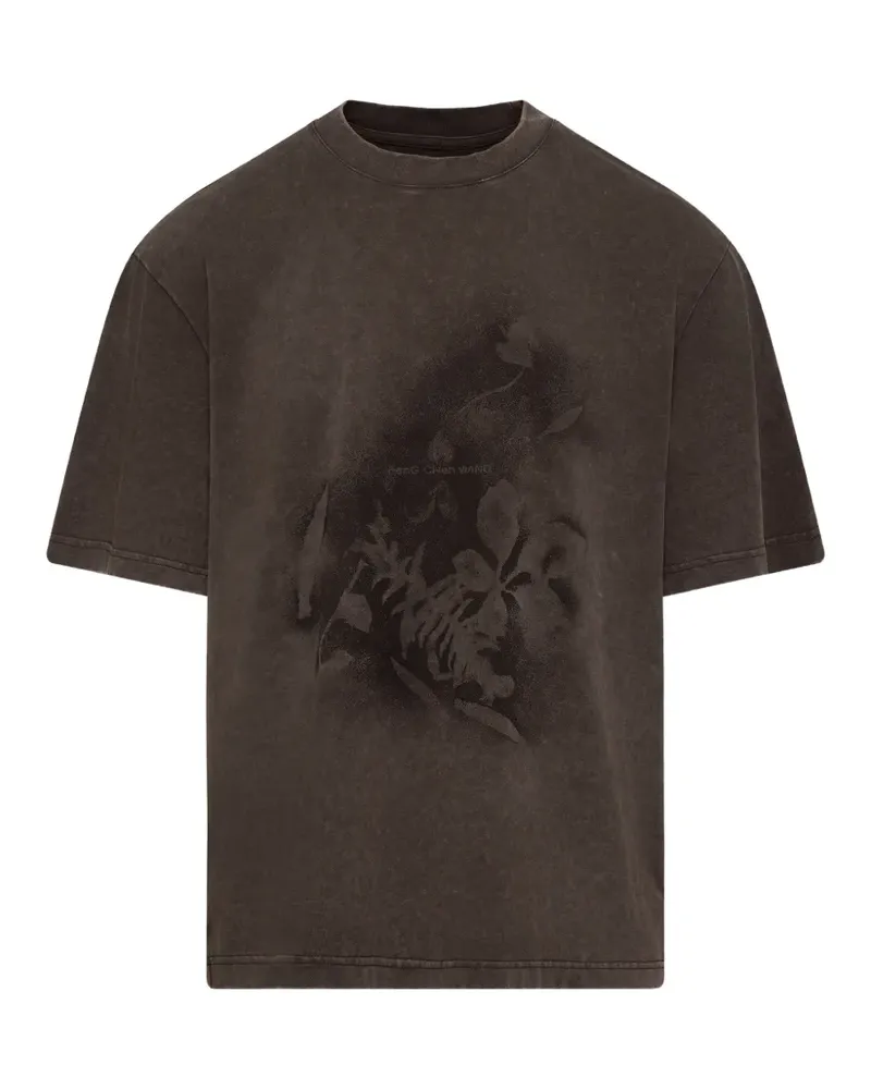Feng Chen Wang T-Shirt mit Graffiti-Print - Grau Grau