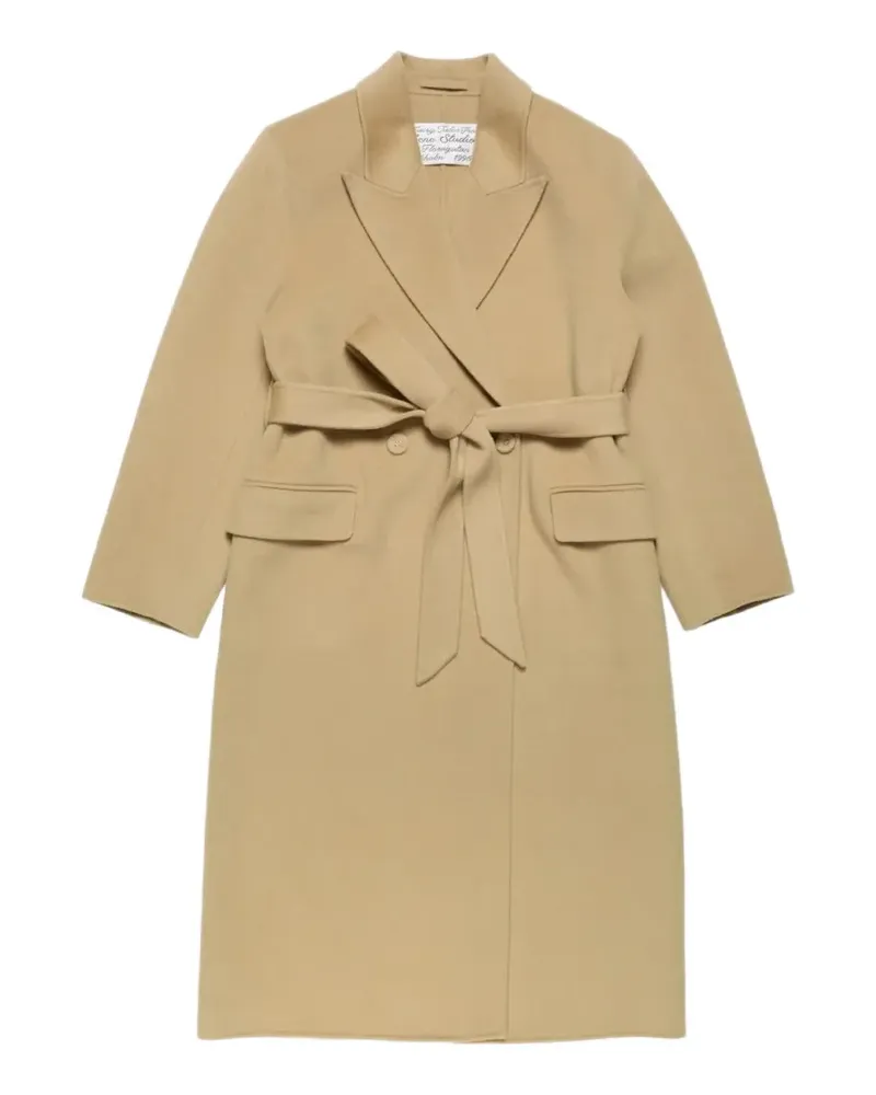 Acne Studios Doppelreihiger Mantel mit Gürtel - Nude Nude