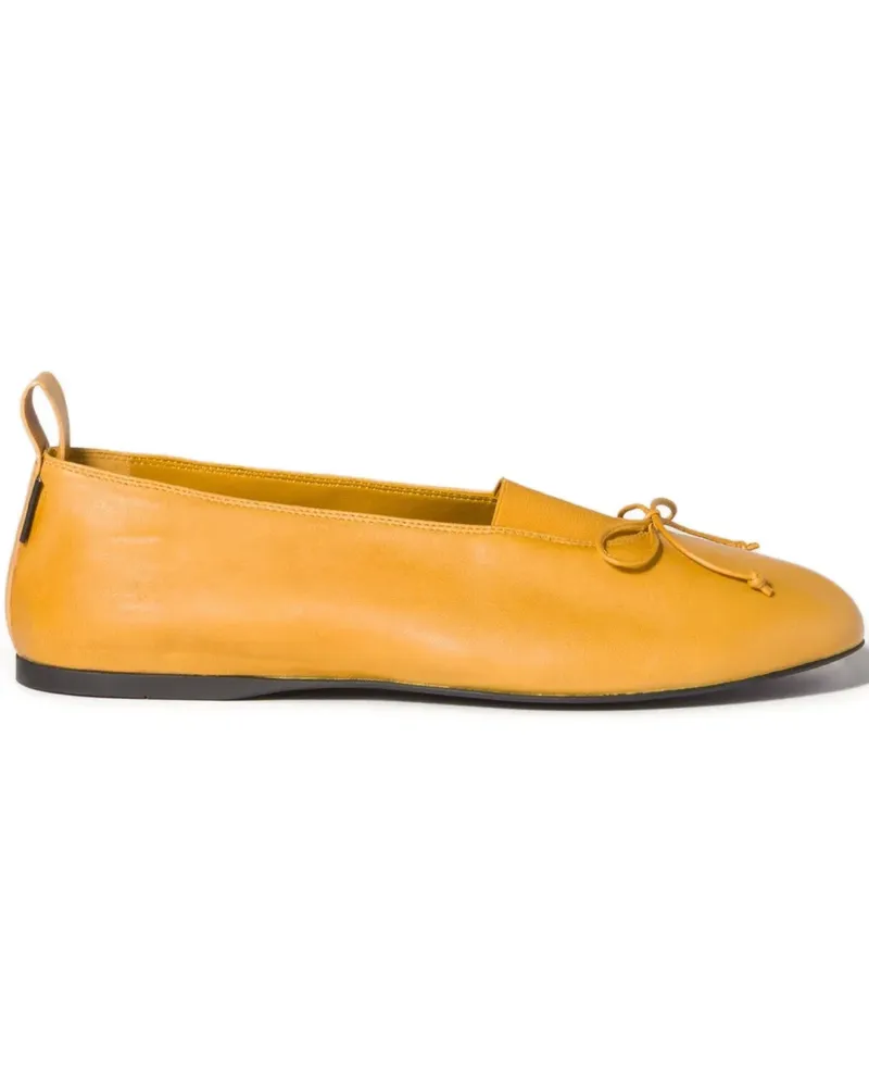 Miu Miu Élan Ballerinas aus Leder - Gelb Gelb