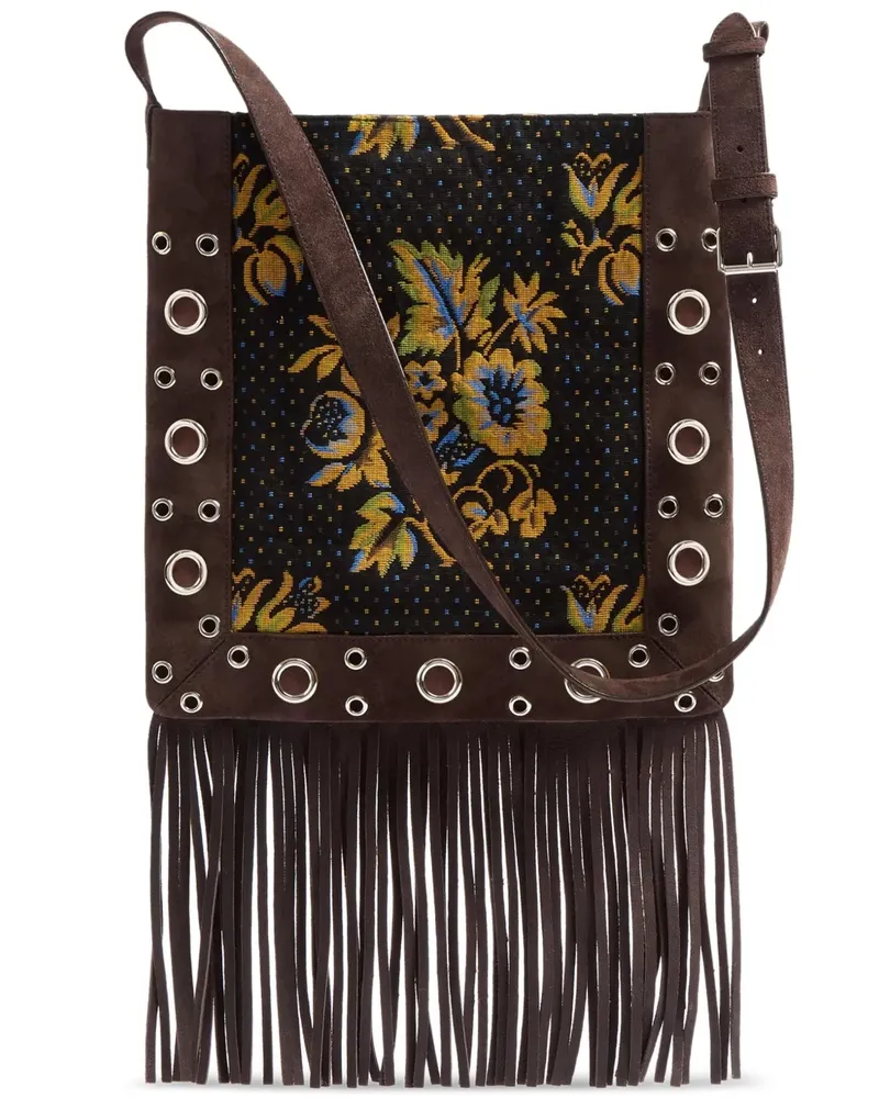 Valentino Garavani Nellcôte Jacquard-Schultertasche - Braun Braun