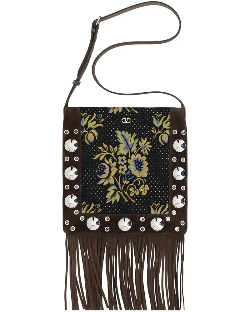 Valentino Garavani Nellcôte Jacquard-Schultertasche - Braun Braun