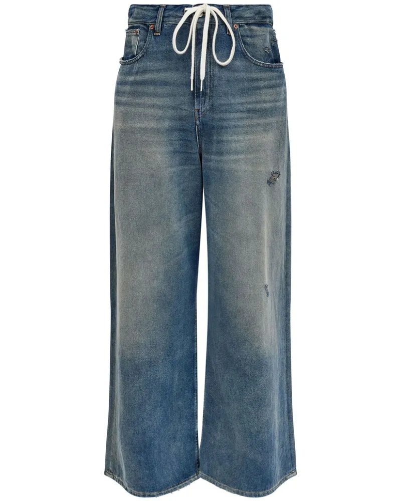 Maison Margiela Wide-Leg-Jeans mit Kordelzug - Blau Blau
