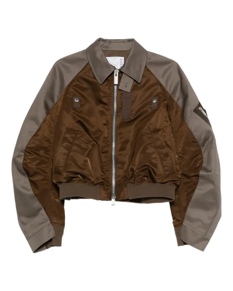 Sacai zip bomber jacket - Braun Braun