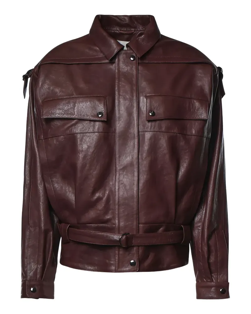 Magda Butrym belted panelled leather jacket - Rot Rot