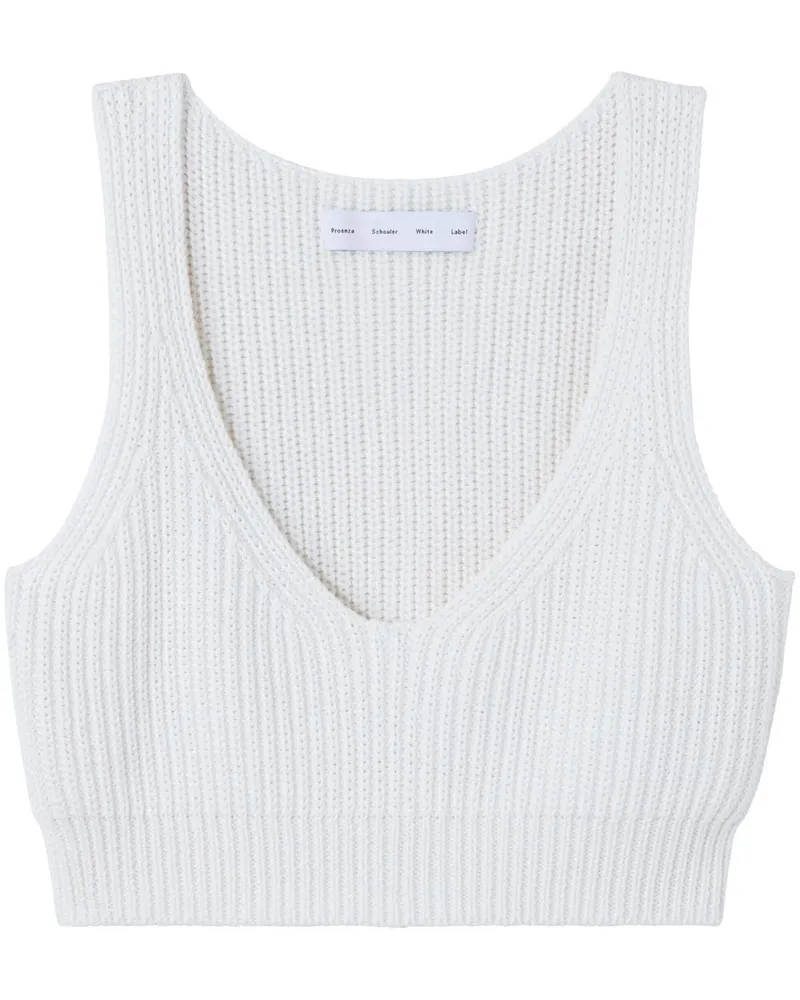 Proenza Schouler Geripptes Strickoberteil White