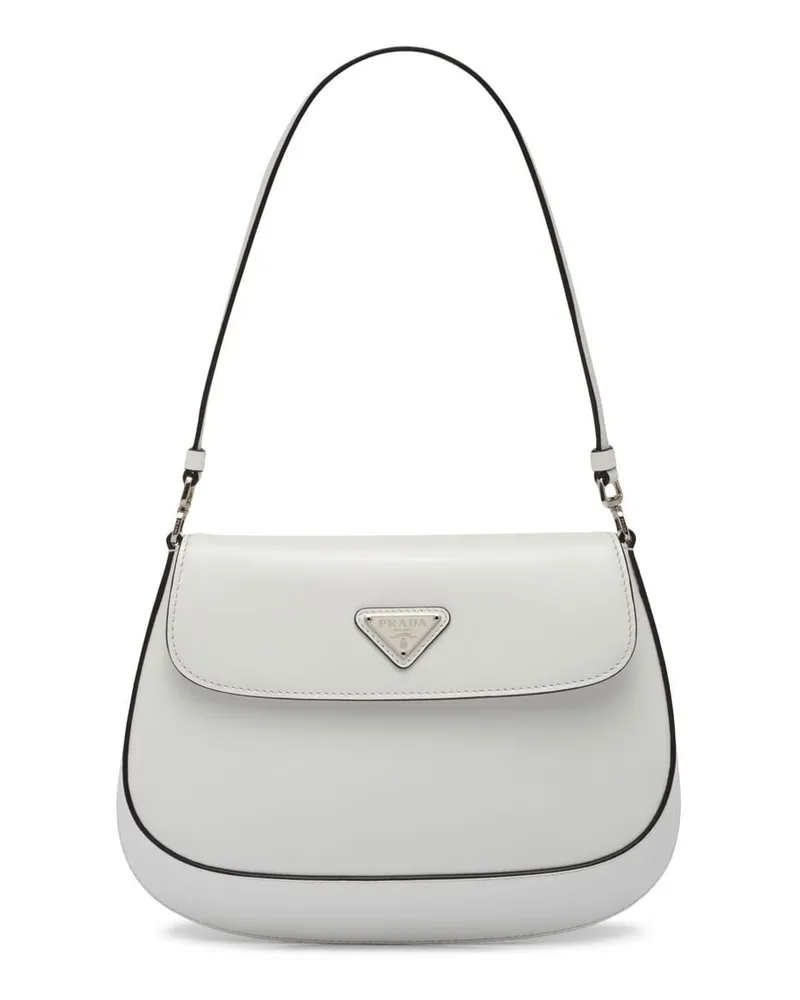 Prada Cleo Schultertasche aus Leder - Weiß Weiß
