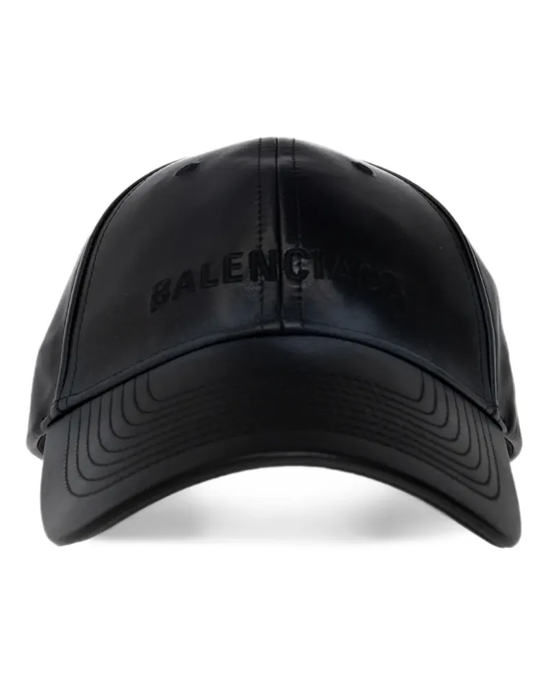 Balenciaga leather cap in black - Schwarz Schwarz