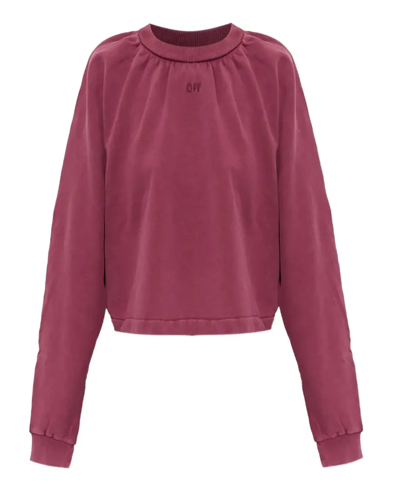 OFF-WHITE logo-embroidered cropped sweatshirt - Rot Rot