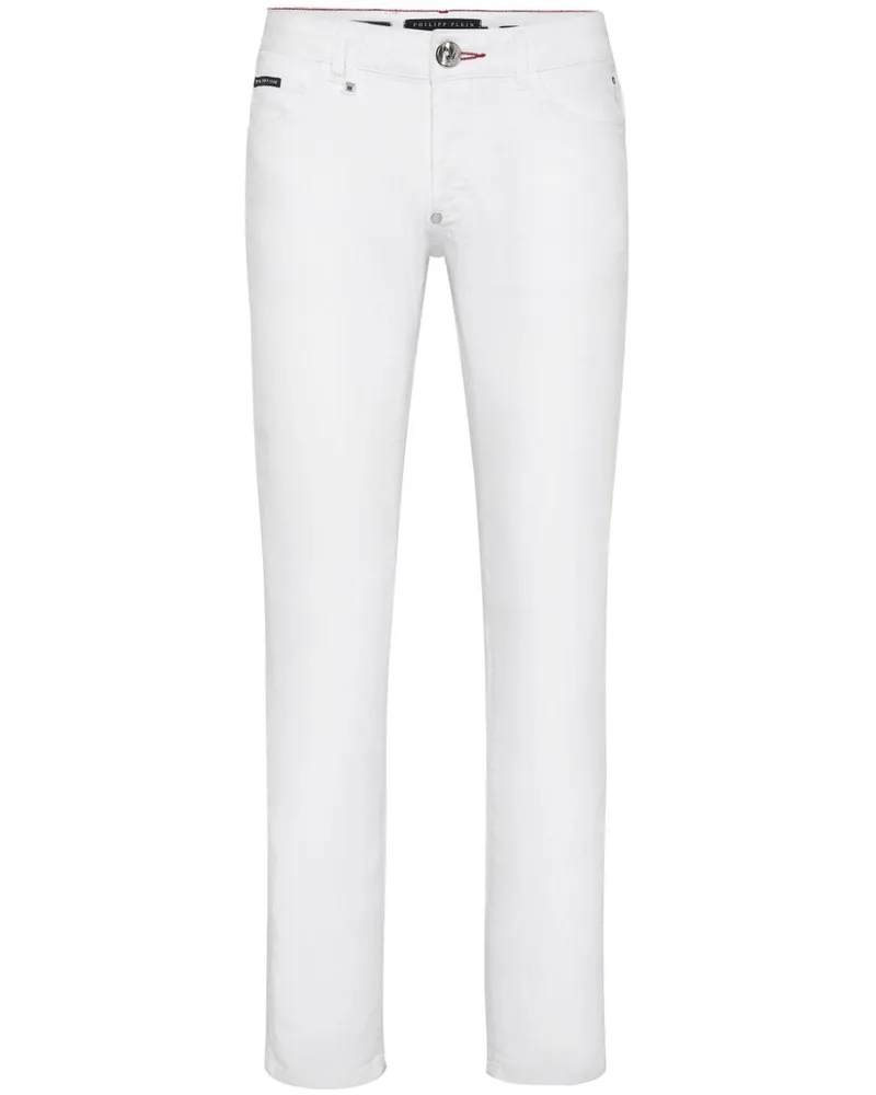 Philipp Plein Gerade Jeans mit Tiger-Patch - Weiß Weiß